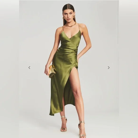 SER.O.YA | Dresses | Emma Silk Dress By Seroya Chartreuse SER.O.YA | Dresses | Emma Silk Dress By Seroya Chartreuse